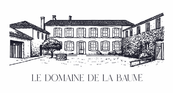 Logo du Domaine de la Baume, la bâtisse dessinée au trait